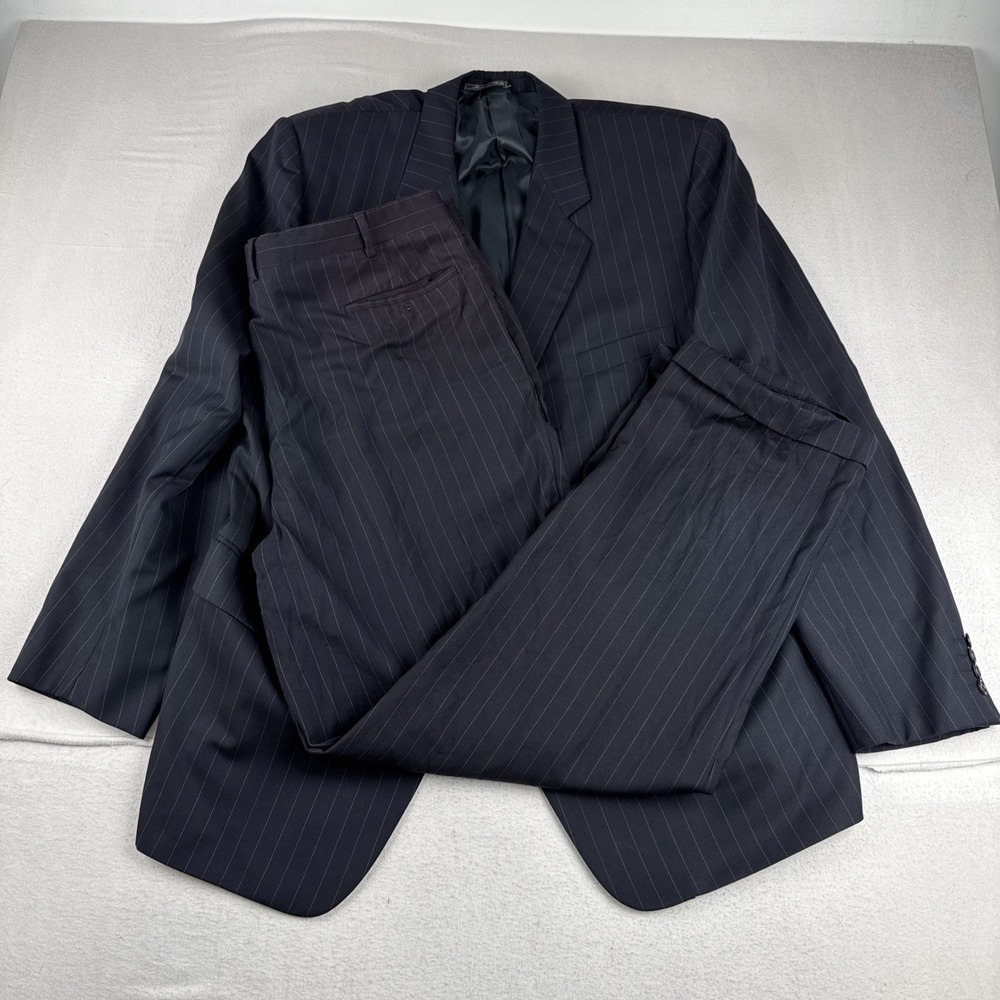 Corneliani Mens Dark Gray Black 2 Piece Suit 48L 36*32 Wool office business